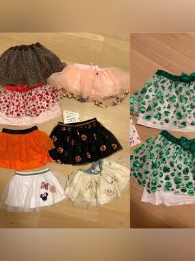 Bundled Lot of 9 Little Girls Tutus Various Brands Including Disney